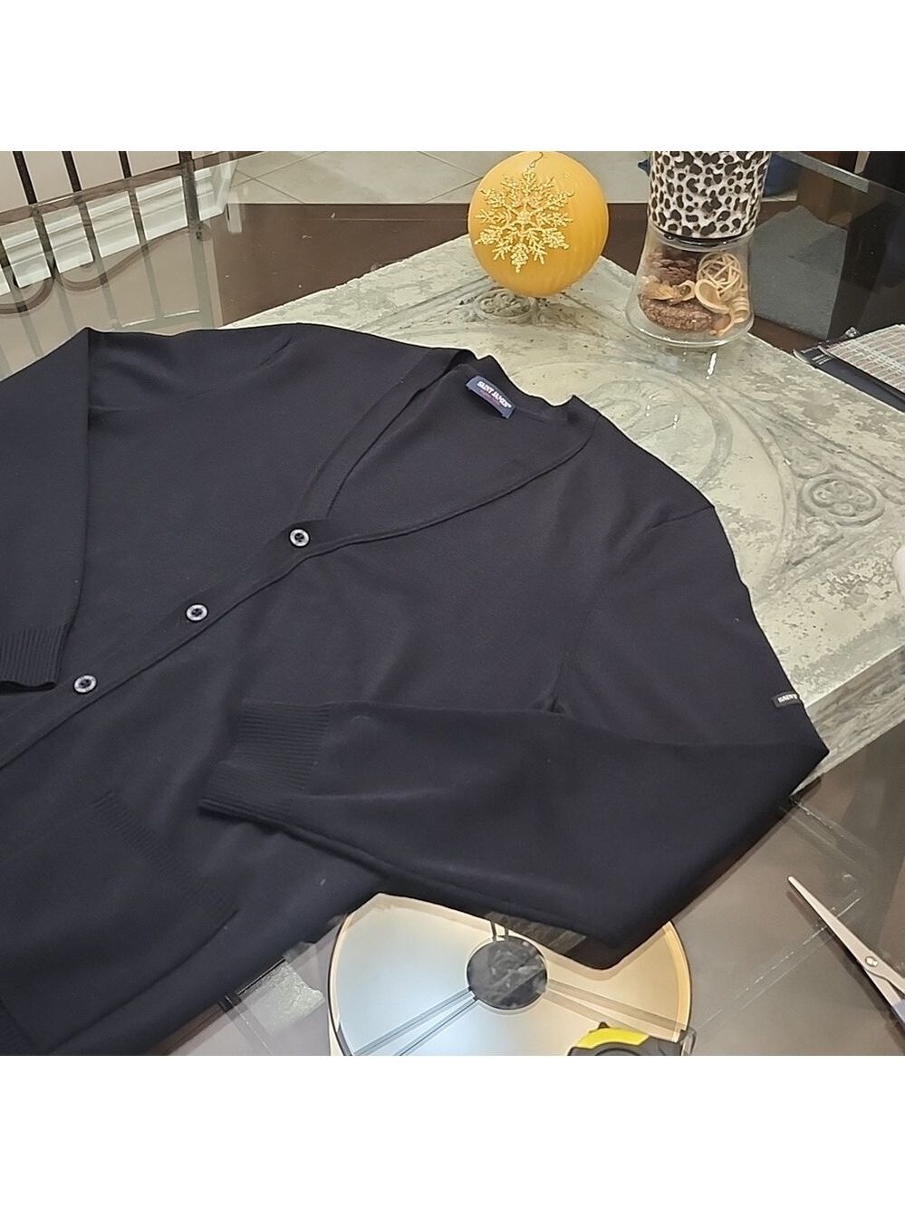 Saint James men's traditional Cardigan 'Guingamp' luxury Wool like new $324 xxl - Picture 6 of 16